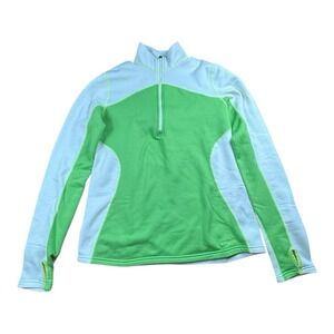 Patagonia Capilene 4 Expedition Pullover‎ Women's Med Green White Base Layer
